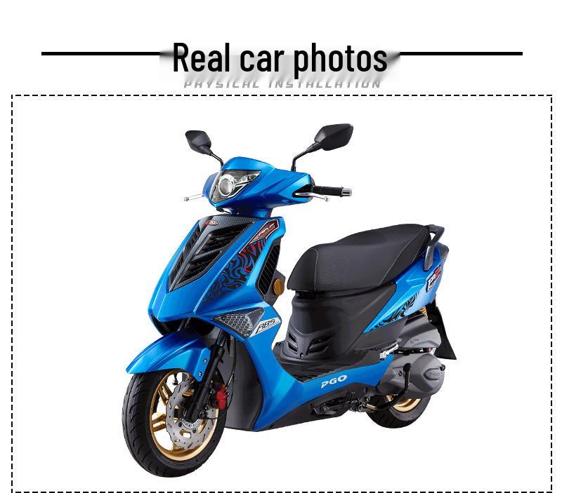 Applicable PGO Tigra 150ABS Exhaust: Blue Stainless Steel Front + Carbon Fiber Tail Section