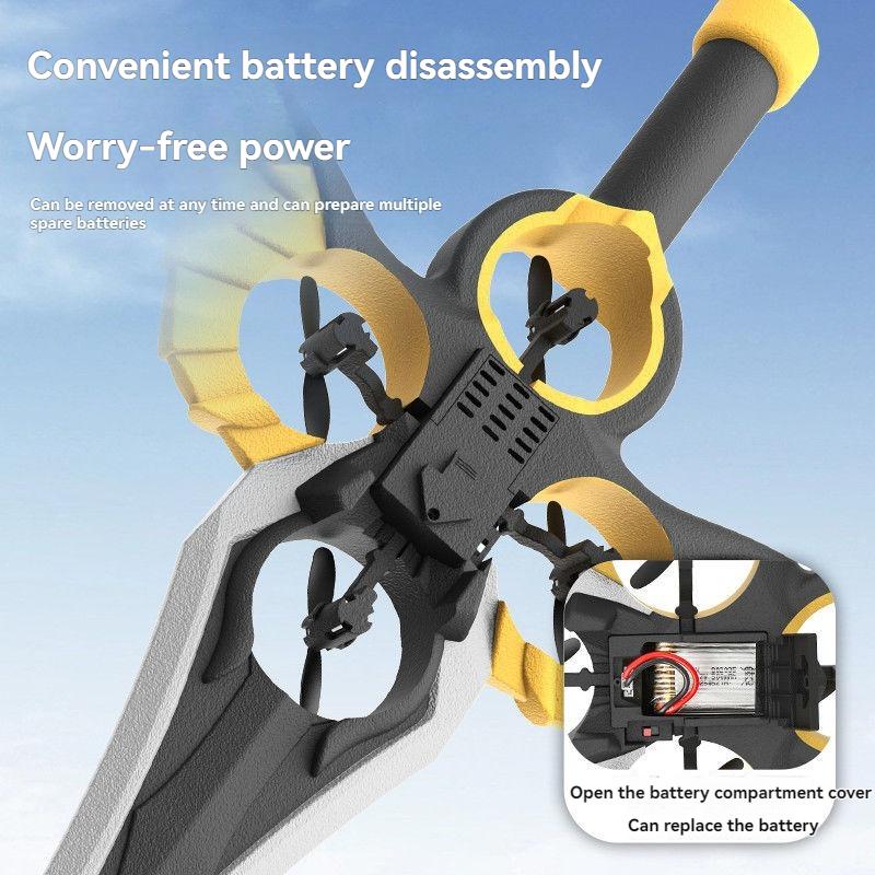 Remote control flying sword aircraft, fighter jet, stunt rolling, one click lifting and flying toy, boy remote control toy