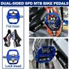 BUCKLOS MTB Pedal for SPD System Bicycle Mixed Pedal Mountain Bike Self-locking Pedals Aluminum Alloy MTB Bike Clipless Pedals