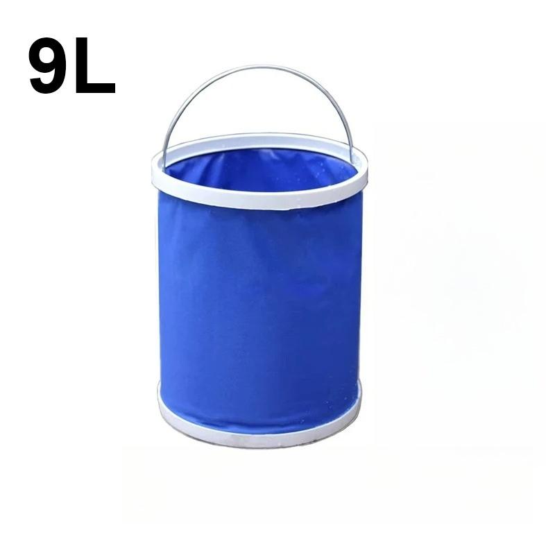 1pc Professional Car Wash Bucket 9L Foldable, with Grit Guard, Oxford Cloth for Safe Paint Cleaning, Portable & Durable