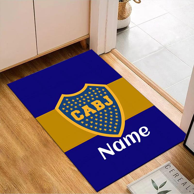 Custom Name Juniors FC Emblem Rug Game Carpet, Floor Mat for Bedroom Living Room Entryway Rug, Home Decor Idea Gift for Christmas birthday
