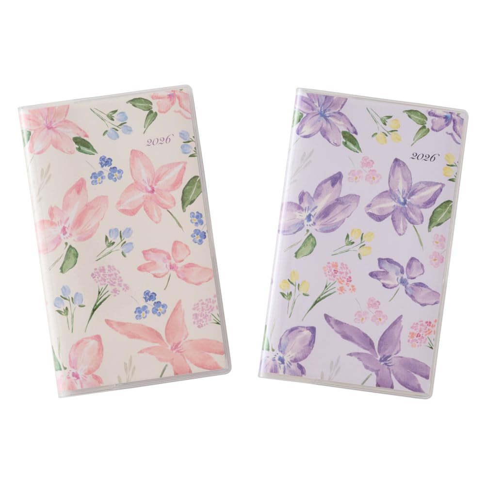 2026 Monthly Planner - Slim LUMIERE, Sunday Start, Coral Pink, 4-Month Start