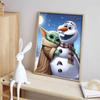 Disney 5D DIY Diamond Painting Decorations Baby Yoda and Olaf Healing Hug Illustration Diamond Embroidery Rhinestone Cross Stitch Set Handmade