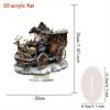 Acrylic Christmas Ornament Seasonal Santa Claus Ornament 2d Acrylic Santa Claus 2d Reindeer Desktop Decoration For Home Decor
