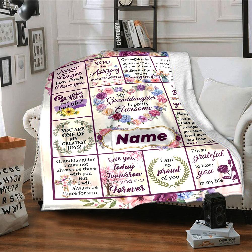 Granddaughter'S Love Hug Blanket Warmthful Decor Great For Sofa Couch Office Bed Picnics Four Seasons Multipurpose Digital Print Birthday Christmas