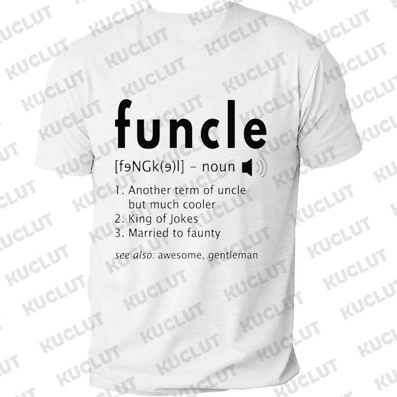 Mens Funcle Shirt Funny Uncle Definition T-Shirt Uncle Gift T Shirt Graphic Shirts Casual Short Sleeved Black Tee Shirts Tops