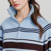 Chuyu Women's Striped Half-Zip Knit Top