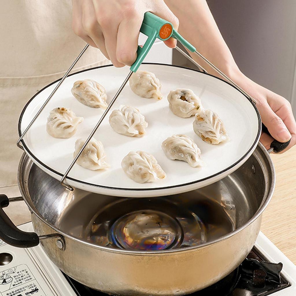 Hot Plate Grippers Non-Slip Bowl Tongs Anti-Scald Bowl Clip With Mats And Oven Gloves For Kitchen Pot Pan Dish Microwave Cooking