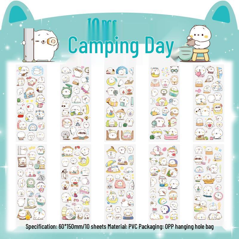 Pet Planet Cute Cartoon Children's Waterproof Notebook Stickers Set