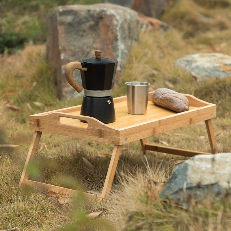 Portable Bamboo Folding Table - Japanese Style for Tea, Coffee, Camping, and Picnics