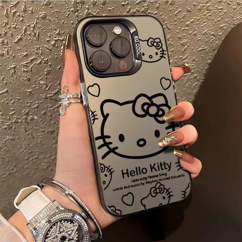 Applicable to Apple 11 mobile phone case 11plus new 11promax simple Huawei cartoon female big head kitty cat