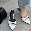 Fashion Women Slippers 2025 New Summer Thin Heel Slippers Pointy Toe Fashion Open Toe Gladiator Sandals High-heel Slippers Zapatos Mujer