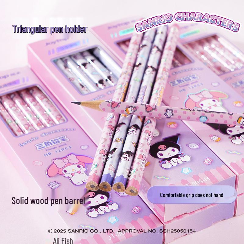Kuromi Triangular Cartoon Pencil for Primary Students - Cute Sanrio Design