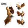Small Gift for Nature Lovers Christmas Squirrel Ornaments Tree, Cute Felt Plush Woodland with Pine Fluffy Figurine Cone, Hanging Forest Animal