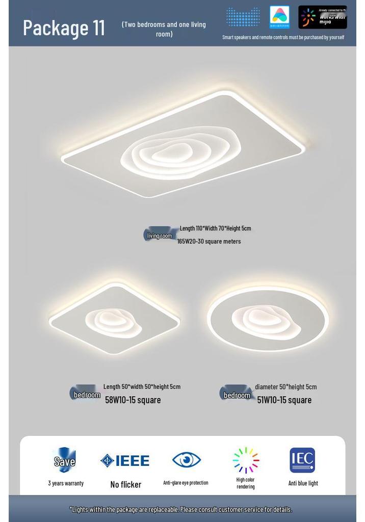 Minimalist Cloud-Shaped Ceiling Light with Mijia Smart Support for Living Room