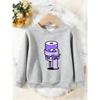 Unisex Kids Crewneck Sweatshirt, Cute Purple Toilet Paper Reading Book Cartoon Print Pullover, Boys Girls Casual Sweatshirt For Kids Over 4 Years Old