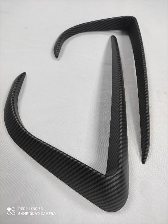 Tesla Model 3/Y Kohlefaser Windabweiser-Abdeckung & Nebelscheinwerfer-Spoiler Set