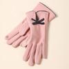 Bow Decoration Full Finger Mittens Fleece Winter Gloves Warm Women Gloves  Women