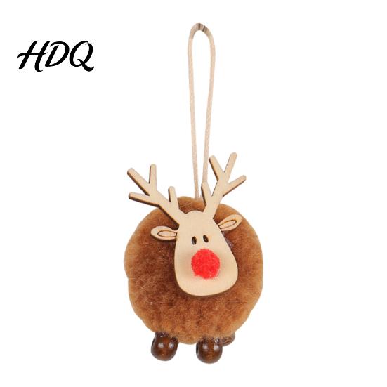 Creative Christmas Decorations for Stores Felt Elk Hanging Ornaments Cute Fuzzy Pom Reindeer Small Lightweight Xmas Tree Ornaments Pendant