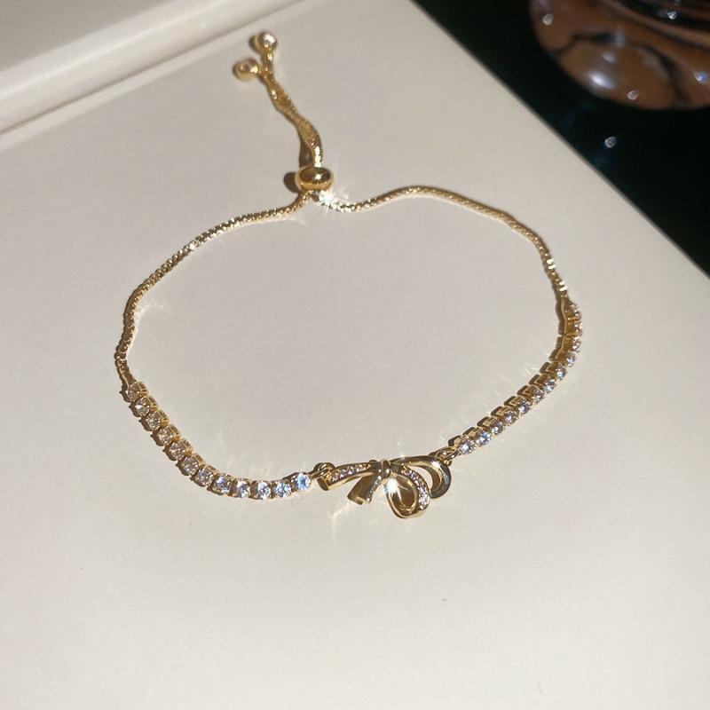 Zircon Love Bow Round Arrow Flower Pendant Bracelet Fashion Versatile Bracelet Light Luxury High-end Jewelry