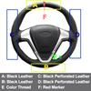 Hand Sewing Car Steering Wheel Cover For Ford Fiesta 2008-2016 2017 Ecosport 2014- 2015 2016 2017 Braid on the Steering wheel