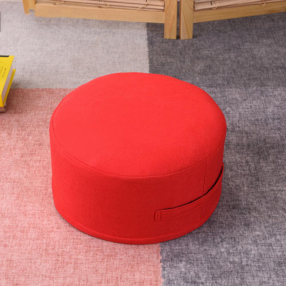 

Floor Sitting Cushion Footstool, Round Seating Sofa Pouf Foot Leg Rest Step Stool Ottoman Pillow Chair with Removable Cover красный