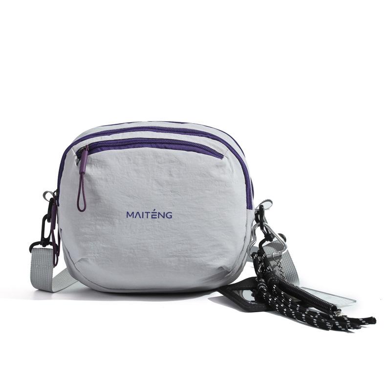 Summer Casual Portable Small Round Bag Women S Oxford Cloth Outdoor Men S And Women S Messenger Bag Mobile Phone Bag Tide серый