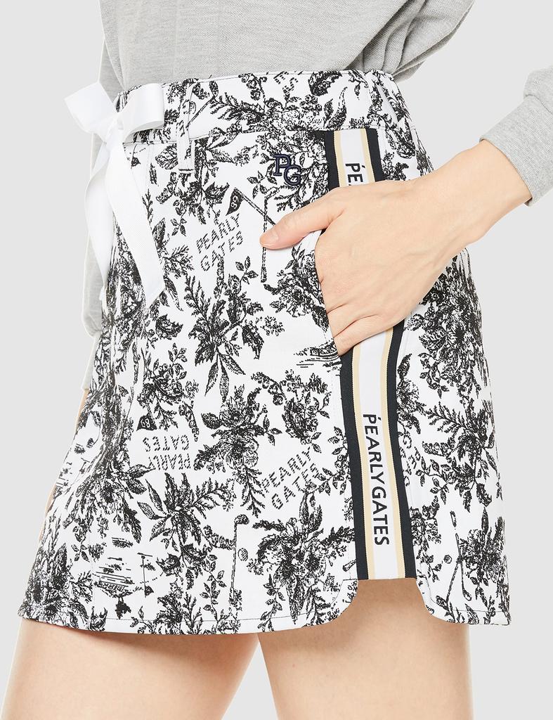 PEARLY GATES Delicate Floral JQ White Size Small Women's Skirt, Print, Style, 055-2234910, 030, Base,