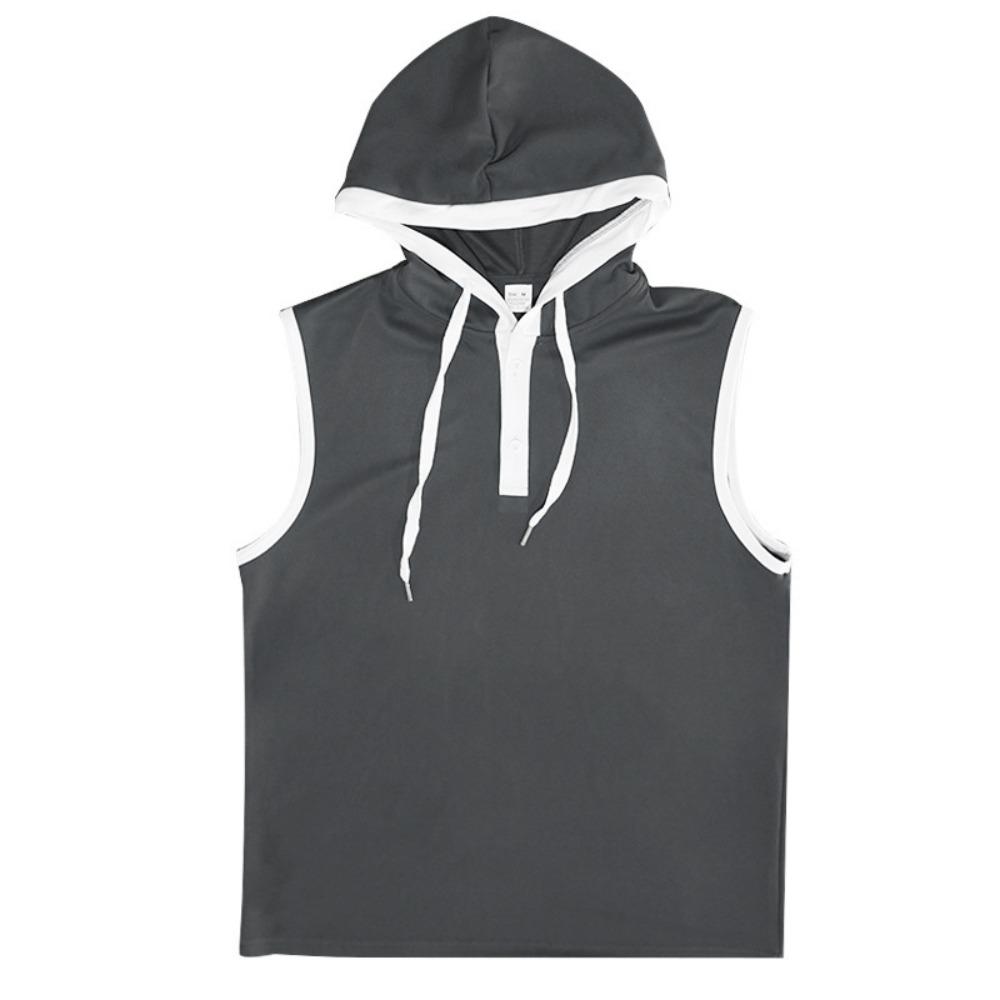 Men Hooded Sleeveless Shirt Casual Gym Tank Top Male Breathable Bodybuilding Vest Basketball Shirt Fashion Singlet Man Clothes