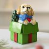 Small Dog Figurines Christmas Figurine Indoor Decorative Statue Resin Ornaments for Girls Boys Room Winter Holiday Kids Home