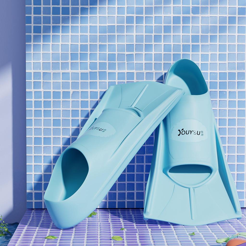 Women's and Children's Professional Short Swim Fins for Freestyle, Breaststroke, Snorkeling, and Diving