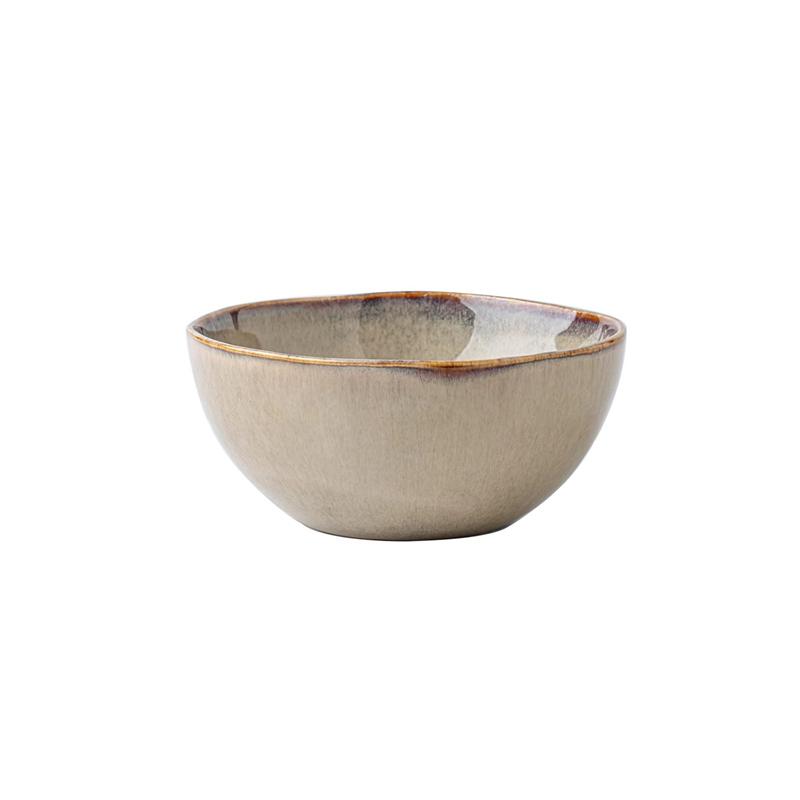 500ml Vintage Ceramic Salad Bowl Heat-resistant Rice Soup Bowl Irregular Edges Kitchen Noodle Bowl Microwave Safe 5.5inch