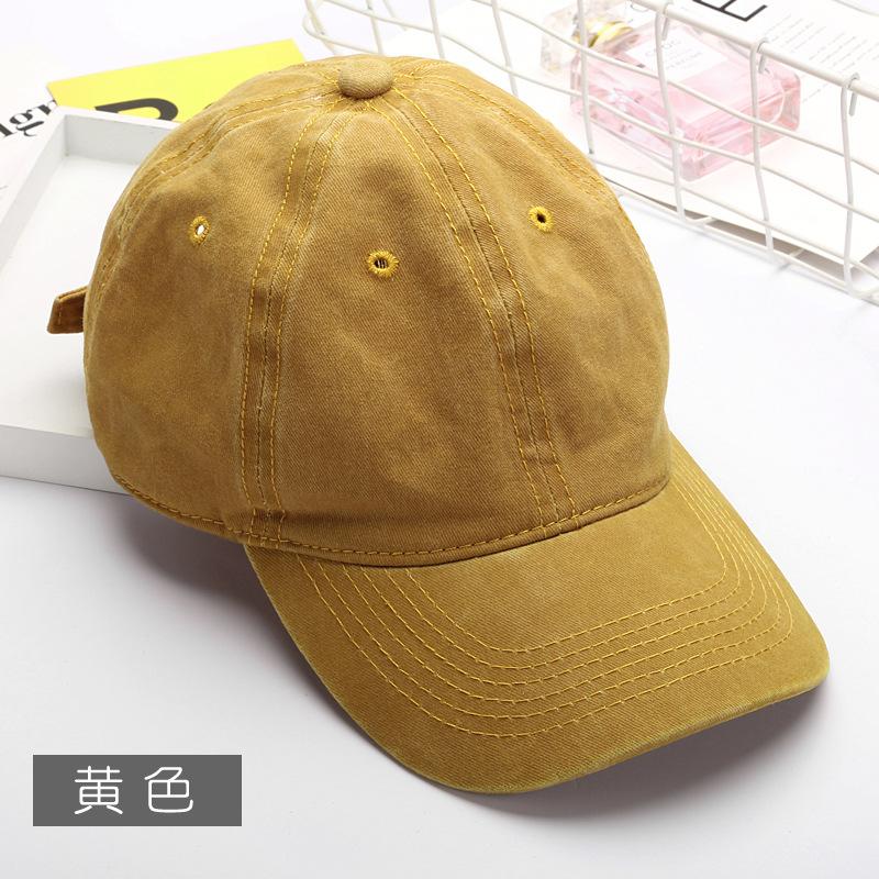 

Hat cap couple light plate solid color cotton baseball cap light plate washed cap Adjustable жёлтый