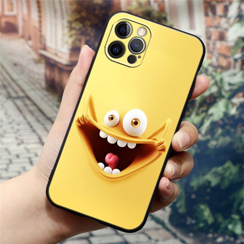 Lustige Niedliche Gesicht Farbe Comics Handyhülle Für Apple iPhone 14 13 12 11 Pro Max 8 7 SE 2020 2022 XR XS Mini Plus Hülle Funda Coque