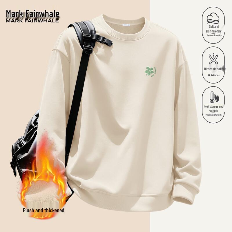 Mark Fairwhale Men's American Style Fleece-Lined Crewneck Sweatshirt