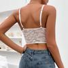 Ruffle Lace Corset Mesh Hollow Suspender Vest Fashion Slim Crop Tops  Ladies