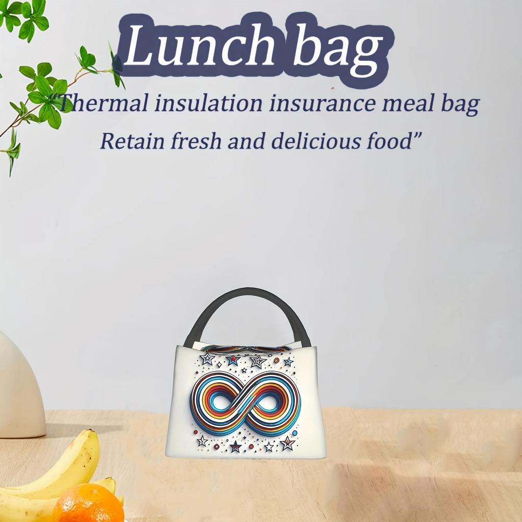 Vibrant Cartoon Insulated Lunch Bag - Reusable, Portable, and Spacious for School, Office, Picnics, Beach Outings, and Hiking