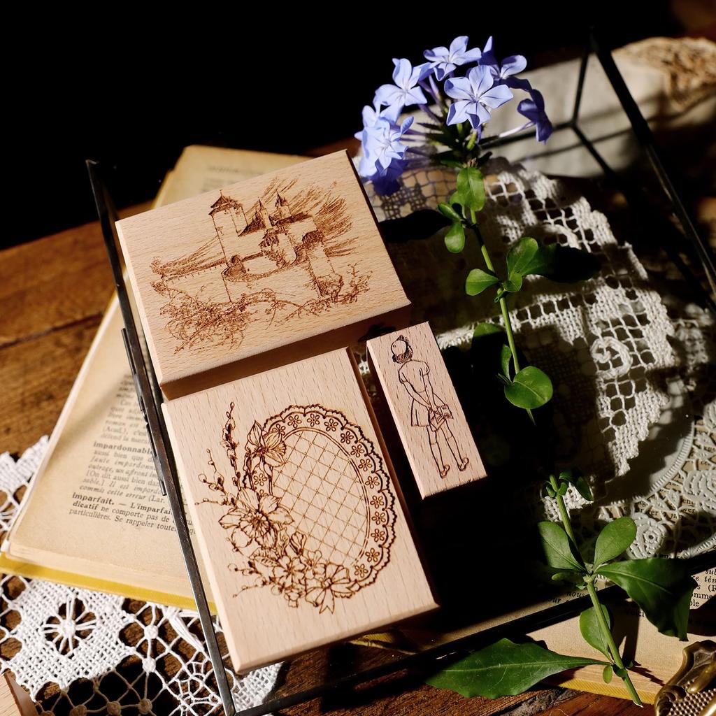 vintage Wood Stamp, WutheringHeights Series, Salt Style, Versatile DIY, Light Retro, European and American Style