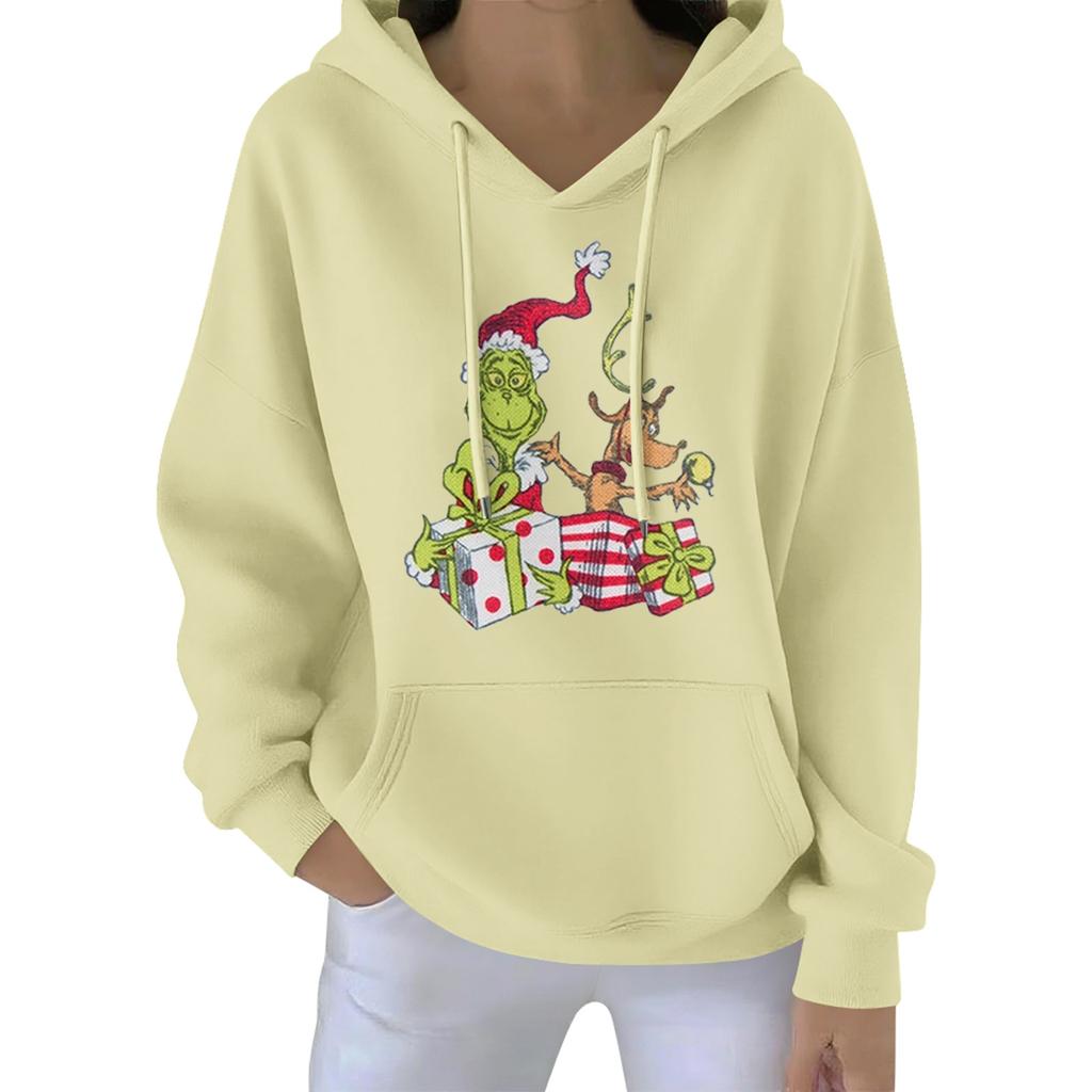 Women's Christmas  Hoodie Funny Cute Christmas Holiday Sweatshirt Pullover