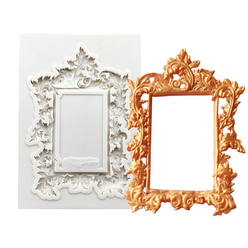 

Po Frame Mirror Силиконовая форма Инструменты из смолы Сахарная поделка Форма для выпечки кексов Инструменты для украшения тортов из помадки