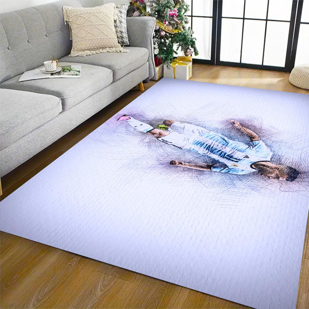 Dynamic Soccer Action Floor Mat Perfect for Bedrooms Kitchen Dining Room Dormitory Anti-slip Rug Office home decor Perfect Gift for Friends & Family