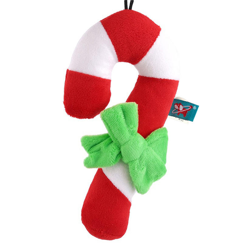 Weihnachten Haustier Hund Spielzeug Zuckerstange Krückenform Kauen Beißen Trainingswerkzeug Beißring Stock Reinigung Hund Interaktives Spielzeug Bissfest