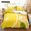 Set Copripiumino Frutta Stampa 3D Limone Fresco Arancia Fragola Ciliegia King Queen Per Bambini Ragazzi Ragazze Adolescenti Set Biancheria da Letto in Poliestere