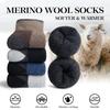 5 Pairs Merino Wool Socks Men's Wool Hiking Socks Soft Winter Warm Casual Crew Moisture-Wicking Socks for Indoors Outdoors