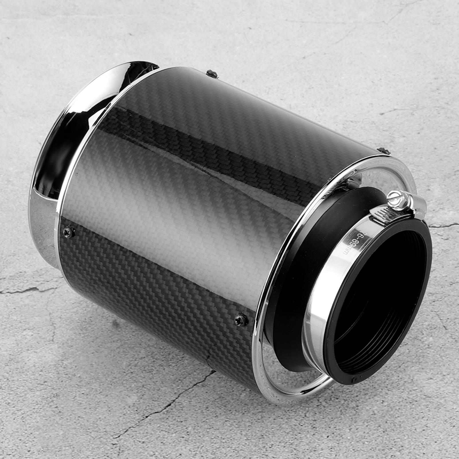 

76mm 3in Universal Carbon Fiber Texture Auto Car Air Filter Replacement Accessories L