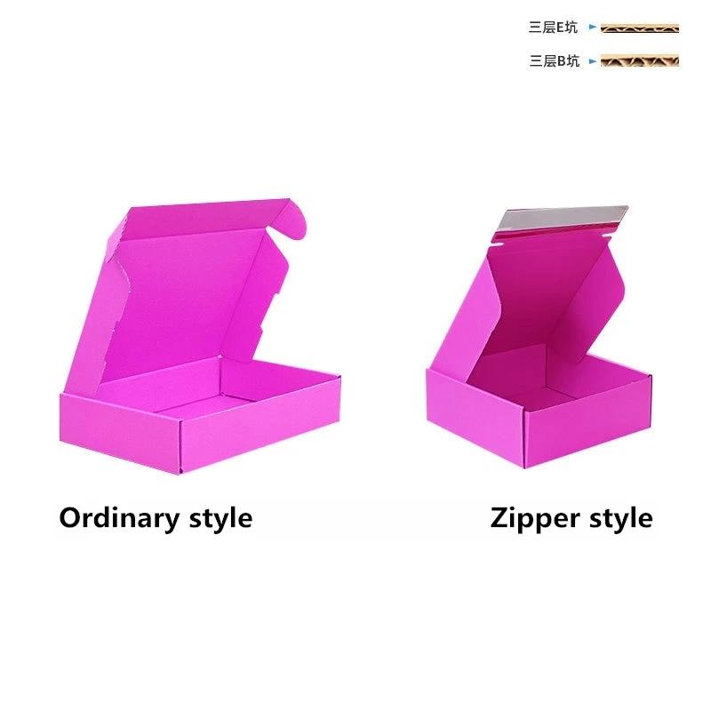 10pcs Colorful Airplane Box Three Layer Extra Hard Zipper Delivery Box Black Pack Express Delivery Transport Paper Boxes Carton