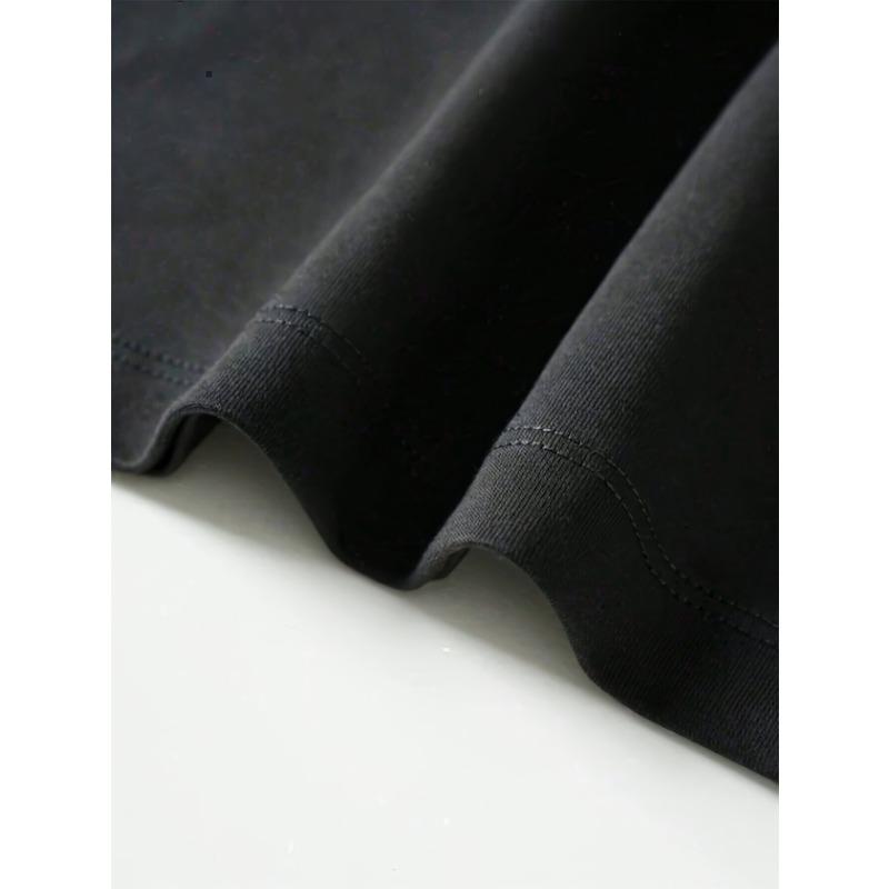 European sizes Men's Black T-Shirt With Four Aces Playing Cards Print Casual Wear For Everyday Use