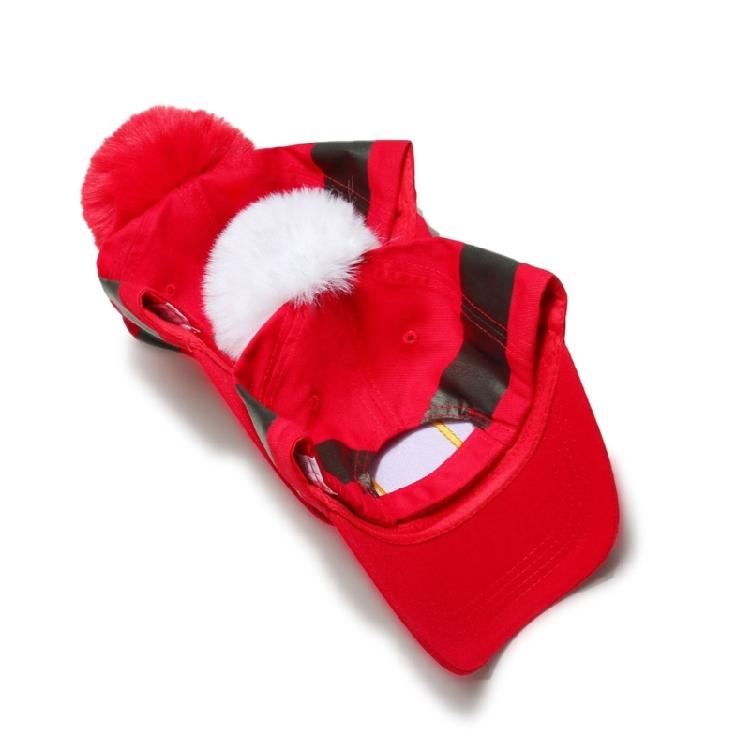 Christmas Baseball Hat Unisex Cosplay Costume Lovely Bobbles Santa Hat Stage Props Hat Festival Headwear for Adult Teens