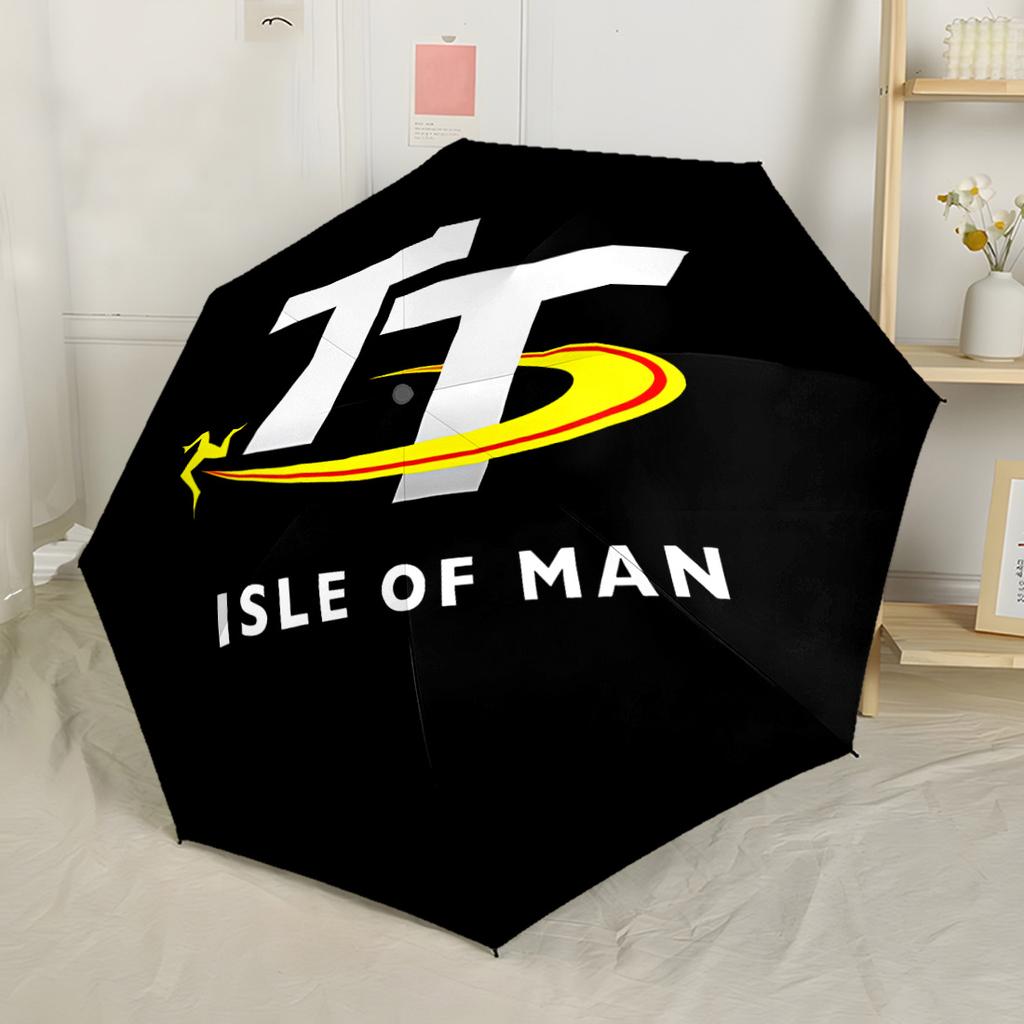 Gara TT dell'Isola di Man Ombrello Automatico Portatile Compatto 8 Stecche Leggero Design Compatto Perfetto per Avventure all'Aperto Accessorio da Esterno