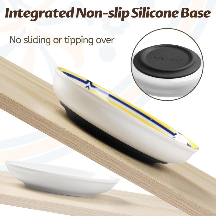 

Нескользящие кошачьи миски Керамическая миска для кошачьего корма Набор с силиконовым основанием Кошачья посуда Милые тарелки для кормления домашних кошек Котенка Маленькой собаки United States